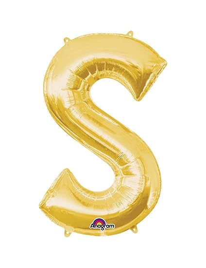 Partydeco Globo Mylar En Forma De Letra S Oro 35 Cm