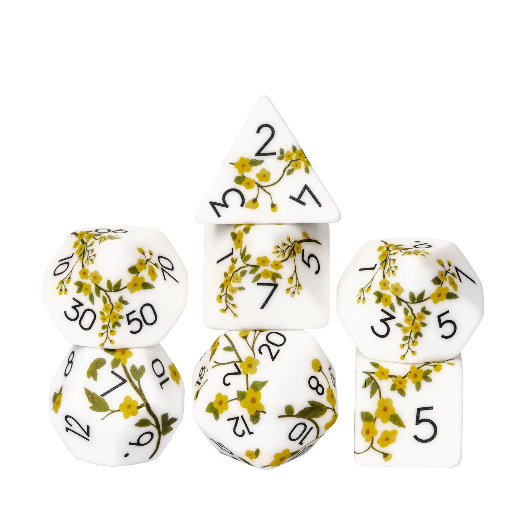 Cusdie 7-Die DND Dice, Handcrafted Artisan Decals Polyhedral D&D Dice Set with Exquisite Box, for TTRPG Role Playing Game Dungeons and Dragons D&D Dice