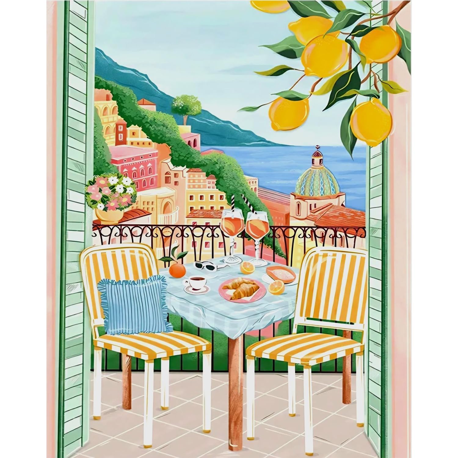 Amaieuin Landscape Paint by Numbers for Adults,Number Painting for Adults,Painting by Numbers for Home Decor Gift 12x16in — image 1