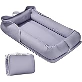 Miereirl Baby Lounger for Newborn, Dock A Tot & Baby Lounger Pillow with Soft Cotton, Infant Lounger for 0-24 Months, Baby Nest Lounger, Essentials Gifts Nest Cover - Grey