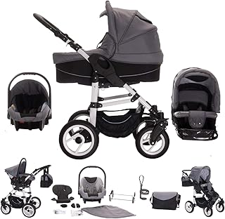 Bebebi Paris | 3 in 1 Kinderwagen Komplettset | Luftreifen | Farbe: Montmartre