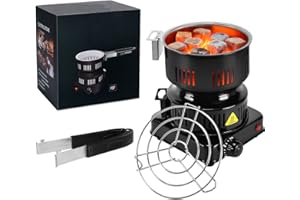Electric Stove Coconut Charcoal Burner Starter - Coal Starter Hot Plate ETL Approved with Stainless Detachable Tongs | Electr