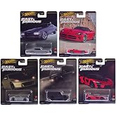 Hot Wheels Fast &amp; Furious Premium Die-Cast Cars Collection, 5-Pack Set, 1970 Chevelle SS, Dodge Viper, Nissan 370Z, Land Rover Defender, McLaren Senna HNW46-956J