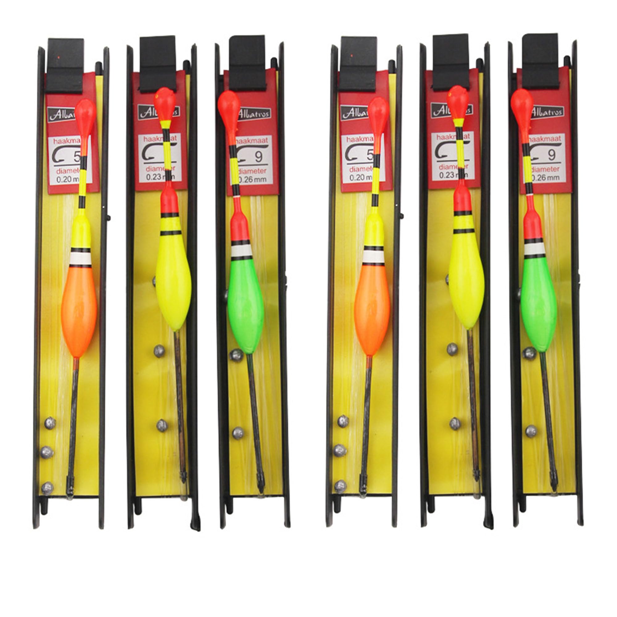 LONGHAO 6 pcs Fishing Float, Fishing Float Set, Float Fishing Set, Fishing Float, Fishing Bobber Float, with Plumb Lead, Fishing Line and Hook (5#, 7#, 9#) for Coarse Fish, Trout, Eel