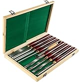 VEVOR Woodworking Lathe Chisel Set 8 Piece Set Lathe Chisel HSS Steel Blades Wood Turning Tools Wooden Case for Storage for W