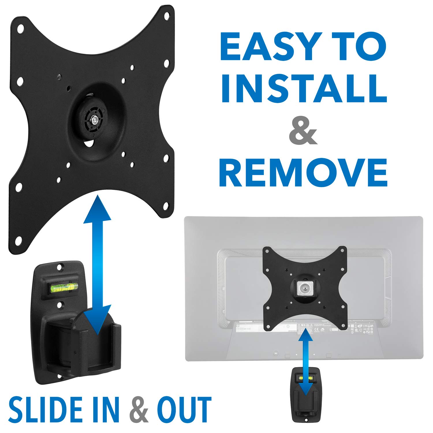 Mount-It! Locking TV Wall Mount, Full Motion TV Mount with Anti-Theft Lockable Quick Release VESA Head, Fits VESA 100, 200 and 400, 44 Lbs Capacity
