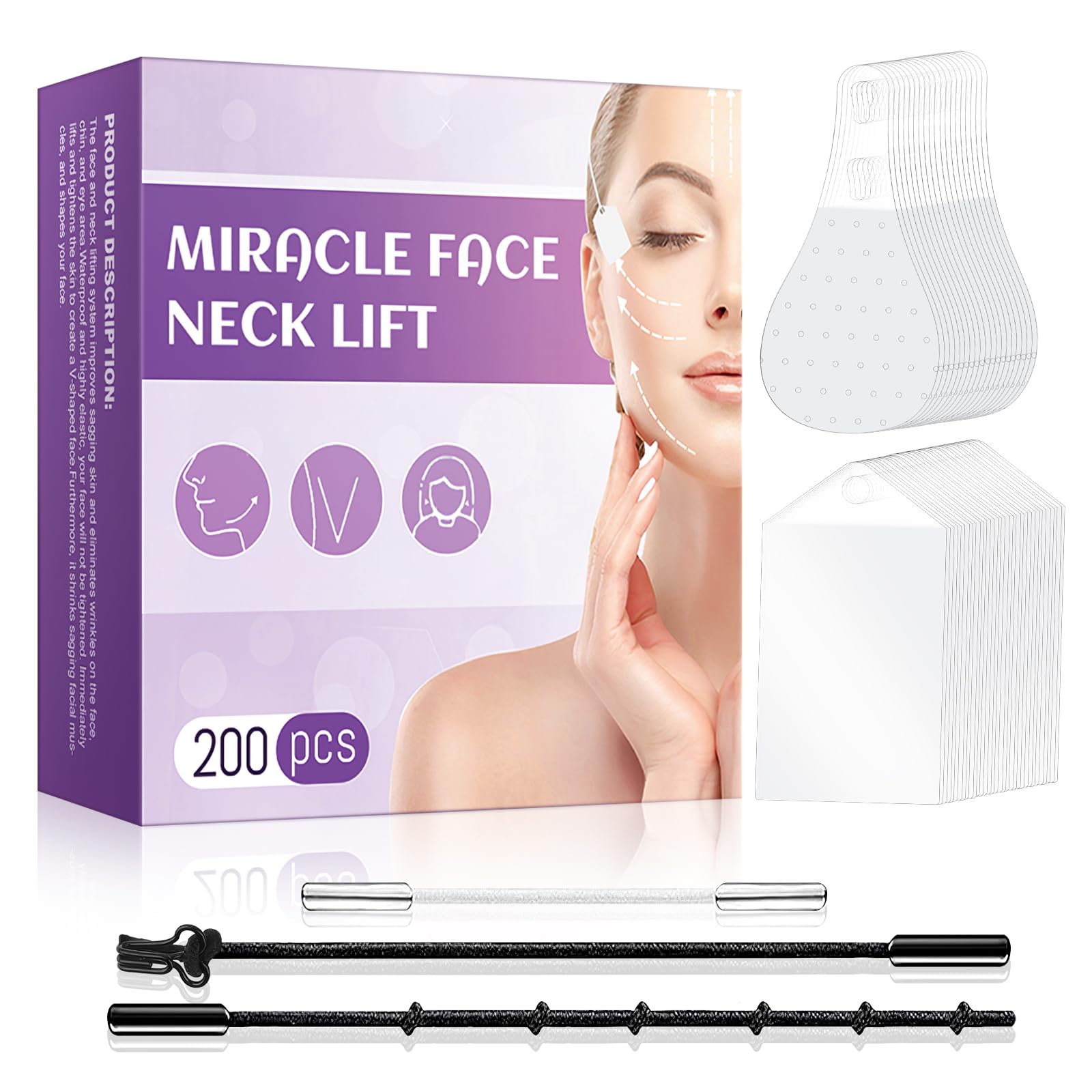 Photo 1 of MUOCOBU Face Lift Tape 200PCS Bands Instant Facelift Tape for Wrinkles, Double Chin, and Sagging Skin