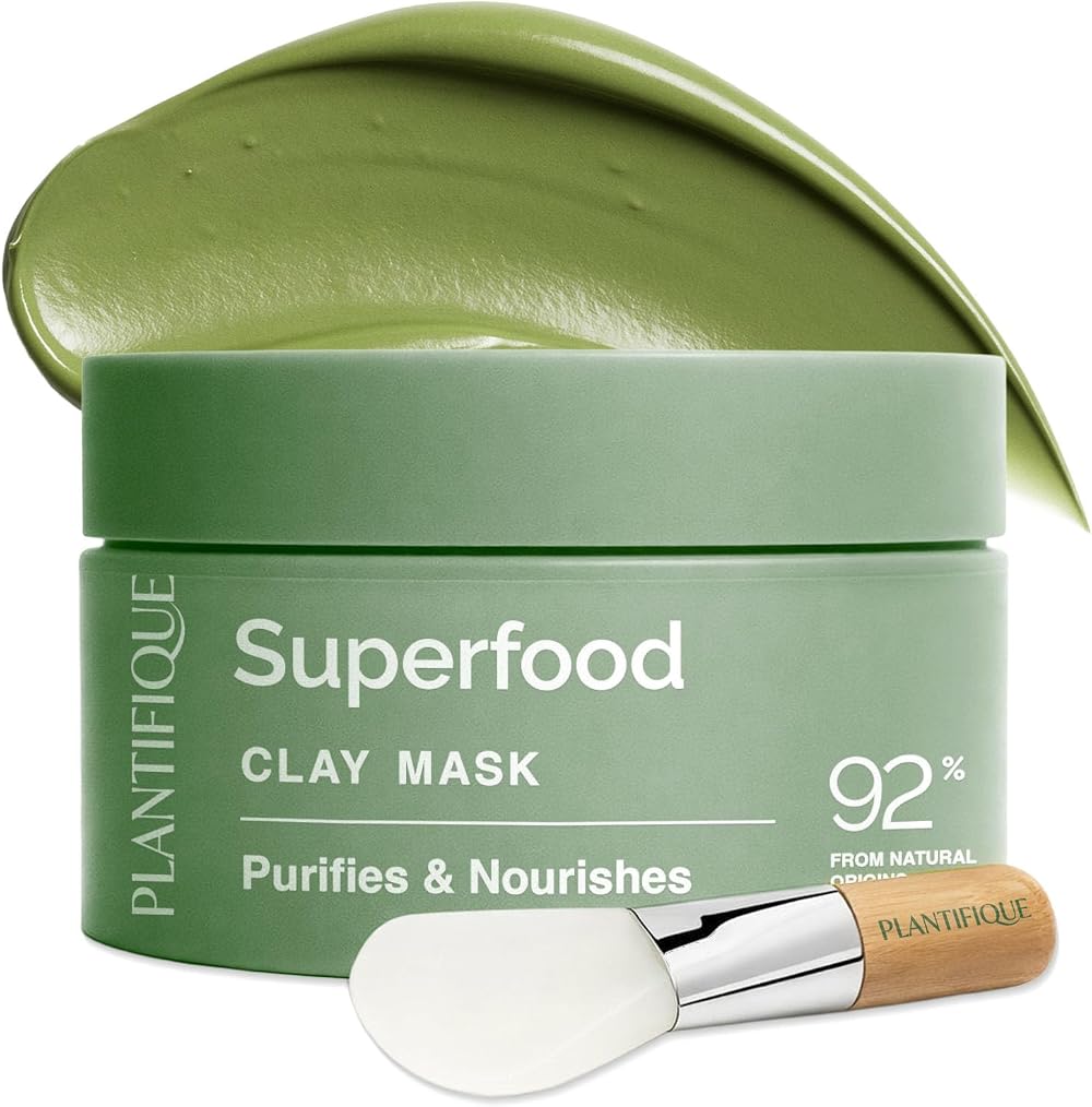 Plantifique Korean Skincare Face Mask Organic Clay Avocado Green Tea 110g