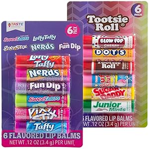 12pc Candy Flavored Lip Balm Assorted Flavors (Tootsie Roll and Candy)