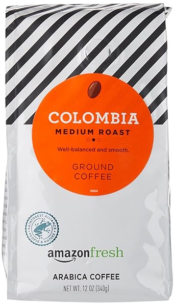 AMAZON FRESH COLOMBIA GROUND COFFEE, MEDIUM ROAST, 12...