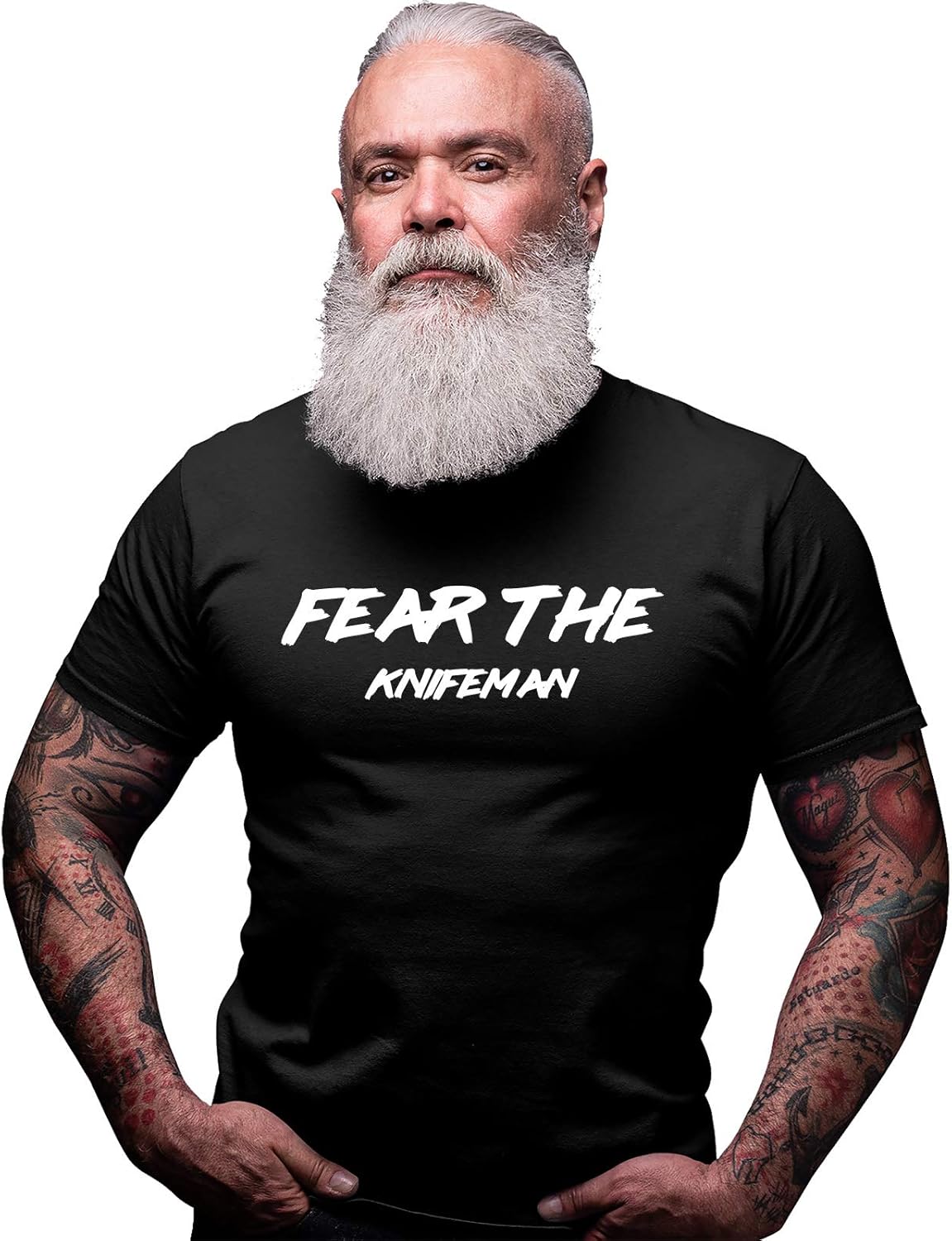 Fear The Knifeman Funny Gift T Shirt Amazon.co.uk Clothing