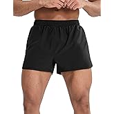 MIER Men’s Athletic Running Shorts with Brief Liner 3 Inch Quick Dry Lined Shorts with Zipper Pockets for Gym Workout