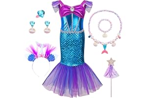Girls Princess Dress up Costumes Mermaid Costume Outfit Halloween Cosplay Costume for Kids