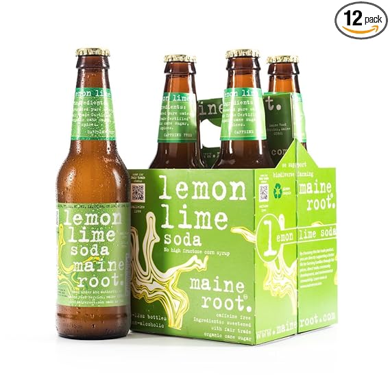 Amazon Com Maine Root Hand Crafted Lemon Lime Soda 12 Fl Oz 12 Glass Bottles Grocery Gourmet Food