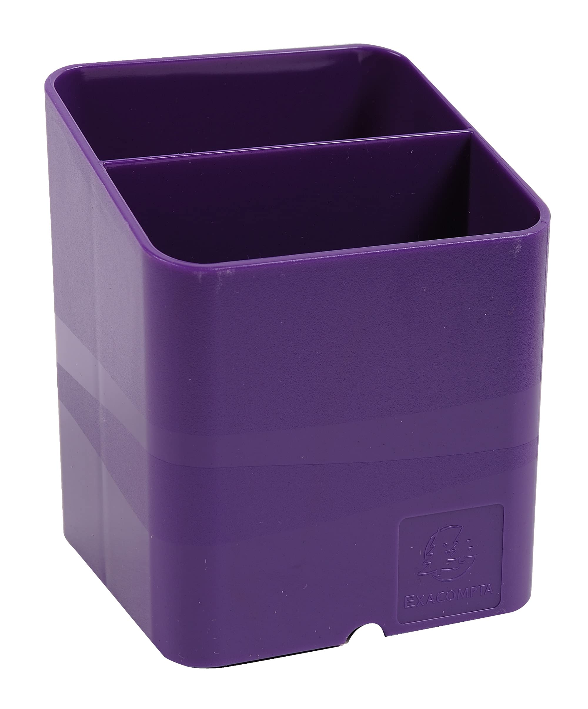 Exacompta - Ref 67720D_PAQ - Iderama Collection - Pen-Cube Pen Pot - 74 x 74 x 93mm in Size, Space-Saving Design, 2 Sections for Desk Organisation - Purple (Pack of 10)