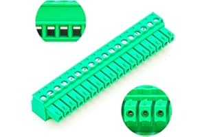 GENERIC Tcenofoxy 3.81mm 2/3/4/5/6/7/8/9/10/11/12/13/14/15/16/18/20/24 Pin Phoenix Connector PCB Screw Terminal Block Connector (2Pcs 3.81M-18Pin)