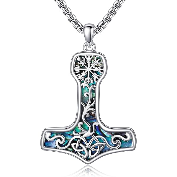 Artisan Sterling Silver Mjolnir Pendant Thors Hammer Mjolnir Necklace