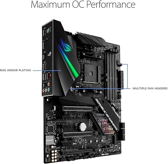 Asus Rog Strix X470 F Gaming Amd Ryzen 2 Am4 Ddr4 Dp Hdmi M 2 Atx Motherboard Computers Accessories Amazon Com