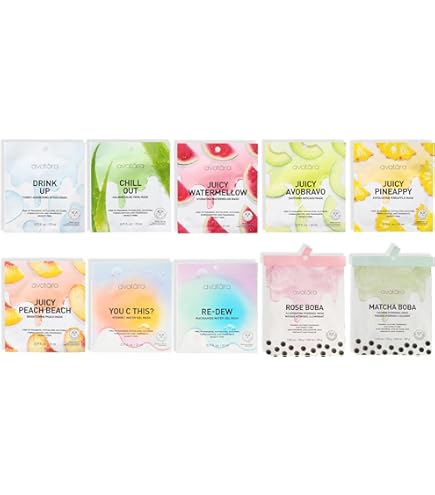 Amazon.com : Avatara Sheet Mask Set, Facial Mask Variety Set of 10