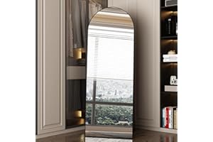 FARUIFETT Full Length Mirror 65"x22" Arch Floor Mirror with Stand Arched Mirror Full Body Mirror Standing Hanging or Leaning Against Wall for Bedroom Entry Bedroom Living Room Black