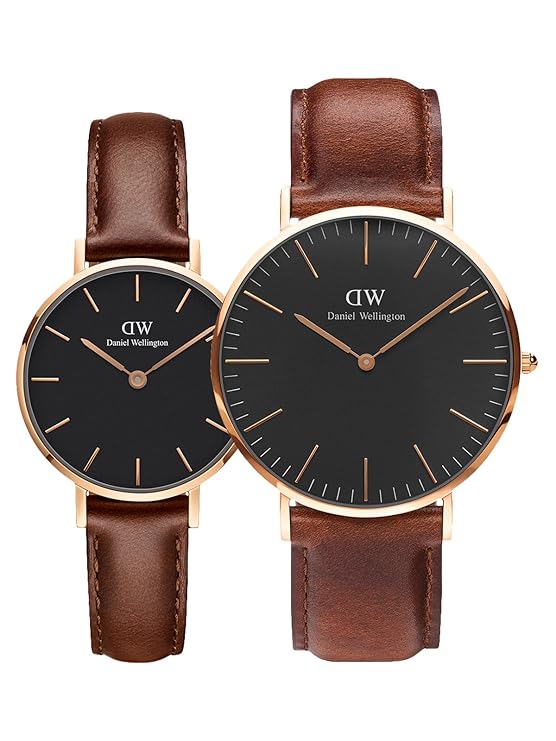 Daniel Wellington Classic Petite St.Mawes Analogue Round Black Dial Rose Gold Couple Watch For Men And Women_Dw00500102