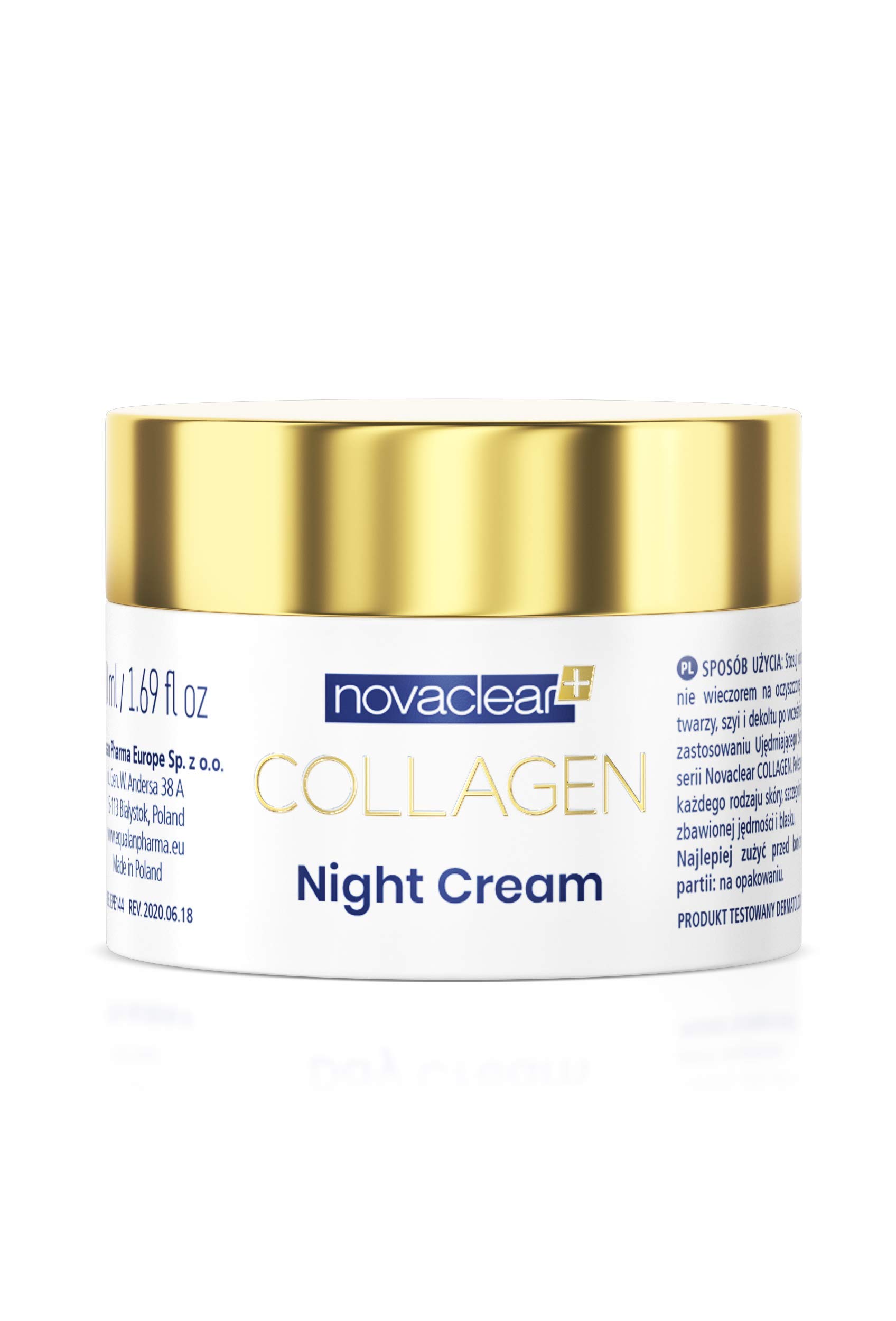 Novaclear Collagen Night Cream – Anti-Aging Night Moisturizer with Marine Collagen, Gold, Retinol, Shea Butter & Macadamia Oil – Improves Firmness, Smoothness & Radiance – For All Skin Types – 50 ML