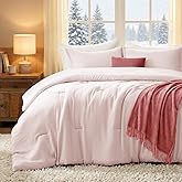 Quataly Queen Comforter Sets Blushpink,3PCS Soft Lightweight Breathable Bedding Comforter Sets for All Season, Queen Size(90''×90'' Comforter & 2 Pillowcases)