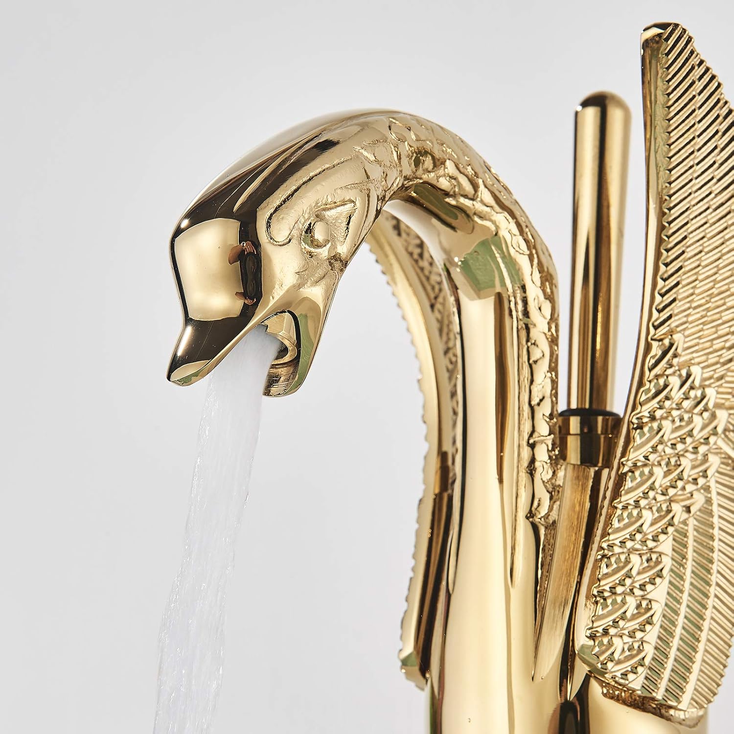 Suguword Gold Bathroom Faucet Washbasin Mixer Tap - Golden Animal Swan Tap - Image 4