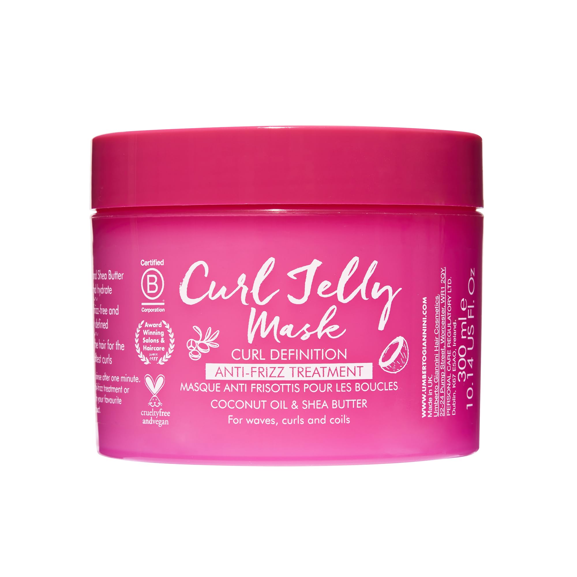 Umberto Giannini Curl Jelly Mask 300ml - Deep Conditioning Anti-frizz Treatment for Curly and Coily Hair, Pack of 1