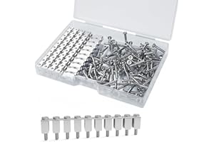 GUETNEU 10 Pcs Fixed Bridge Jumper, FBI-10-6 Fixed Bridge Connectors for DIN Rail Terminal Blocks, Insert-Pull Bridging, Compatible with UK2.5B and UK5N, 10 Pole, 100 Screws Included