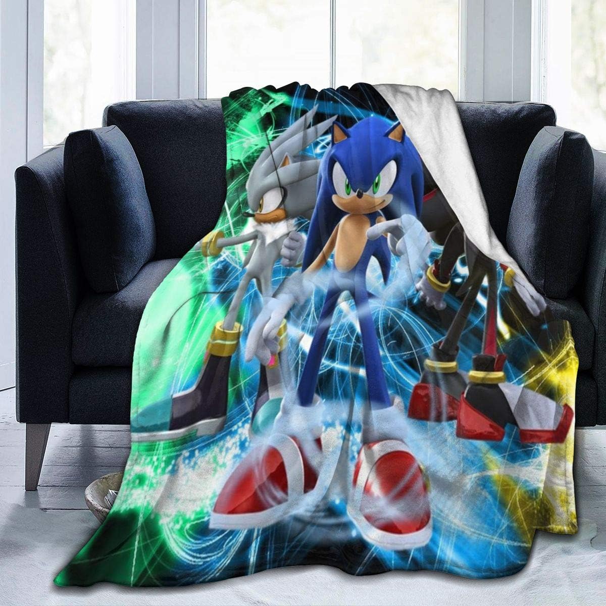 2020 Sonic The Hedgehog Blanket Plush Soft Warm Fuzzy Sofa