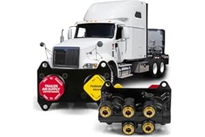 YUANJUFITT MV-3 Dash Control Brake Valve 800257 Trailer Parking Brake Valve w/3/8in. quick connect 0.28" Mount Hole for Peterbilt Kenworth Volvo and Western Star International Semi Truck Accessories