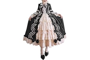 SHOPESSA Women's Victorian Gown French Lolita Dress Princess Costume Renaissance Dress Flare Sleeve Court Cosplay