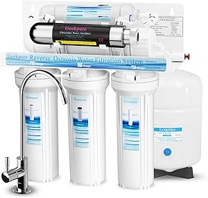 Geekpure 6-Stage Reverse Osmosis Drinking Water Filter System with UV Filter-75GPD