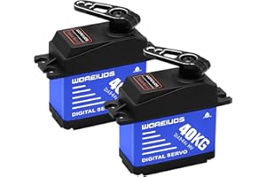 WOAEIUOS 2PCS 40KG RC Digital Servo Coreless Servo, High Torque Waterproof Metal Gear Servo with 25T Servo Horn 1/10 1/8 RC Car RC Crawler Robot Boat