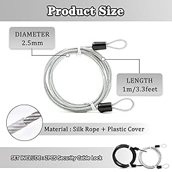 Cable Wire Rope with Double Loop, Security Cable