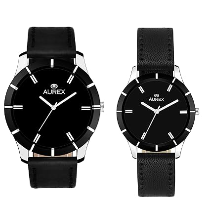 Analog Awesome Black dial Couple Watch (AX-101BKB-CMB)