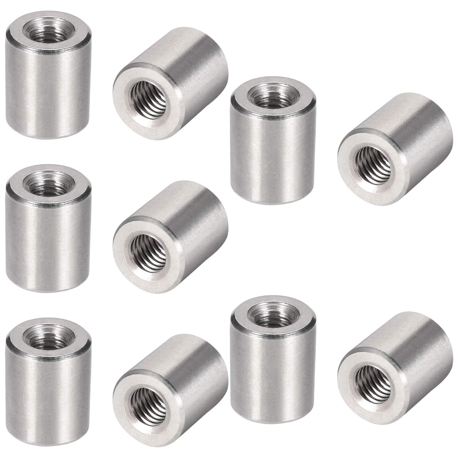 MroMax M5 Round Connector Nuts, Carbon Steel Coupling Nut 12mm/0.47inch Length,Pack of 10