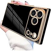 PSIOXY Designed for iPhone 17 Pro Max Case Rectangle, Works with Magnetic Wireless Charging, Full Lens Protection, Flexible TPU Electroplated Edge for Women Men Phone Case for iPhone 17 Pro Max Black