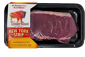 Bison New York strip steaks USDA inspected (count of 6) (6-10 oz. each) - TenderBison