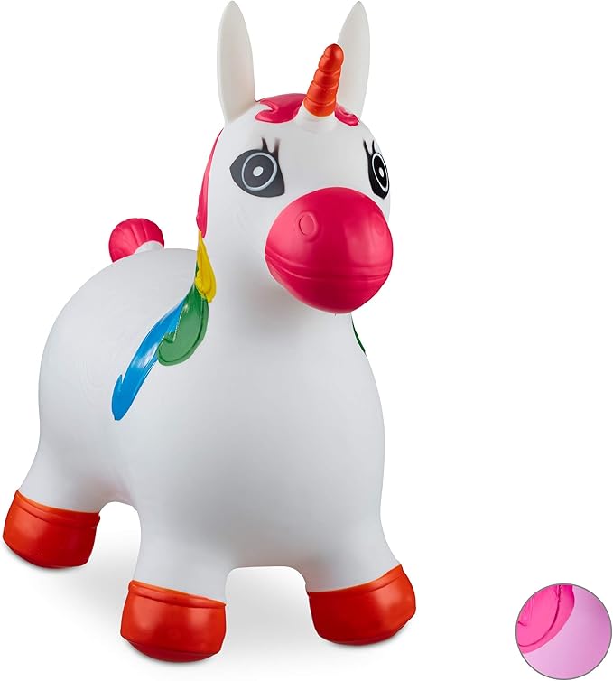 Relaxdays- Saltador Hinchable Unicornio para Niños hasta 50 Kg sin ...