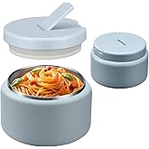 13.5oz Soup Thermo for Hot Food Kids with Buckle Lid Insulated Vacuum Food Jar Wide Mouth Leakproof Stainless Steel Lunch Container (Blue)