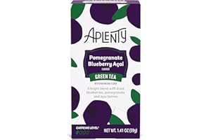 Amazon Brand, Aplenty Pomegranate Blueberry Acai Green Tea Bags, 1.41 Oz, 20 Count