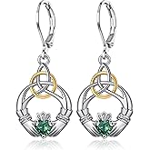 HELORET Celtic Earrings for Women Celtic Knot Dangle Earrings Good Luck Irish Drop Earrings Jewelry for Women