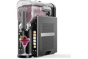 REVOTIO Slushie Machine for Home, 88 oz Slushy Machine, No Ice Needed Frozen Drink Maker with 6 Presets, Quiet, Auto-Clean, LED Display, Black, Perfect for Margaritas, Frappés, Milkshakes and More
