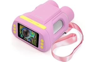 Andonstar AD122 Portable Microscope&Telescope for Kids, Dual Lens Handheld Microscope Kit for Kids 8-12, 2" LCD Digital Microscope Pink, Gift for Teen Boys and Girls, SD Card Included
