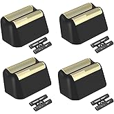 4 Pack Professional 5 Star Series Finale Shaver Replacement Foil and Cutter Bar Assembly Compatible With Wahl Shaver Foil 7031-100, 7043-100 Super Close Shaving Replacement Heads, (Black)