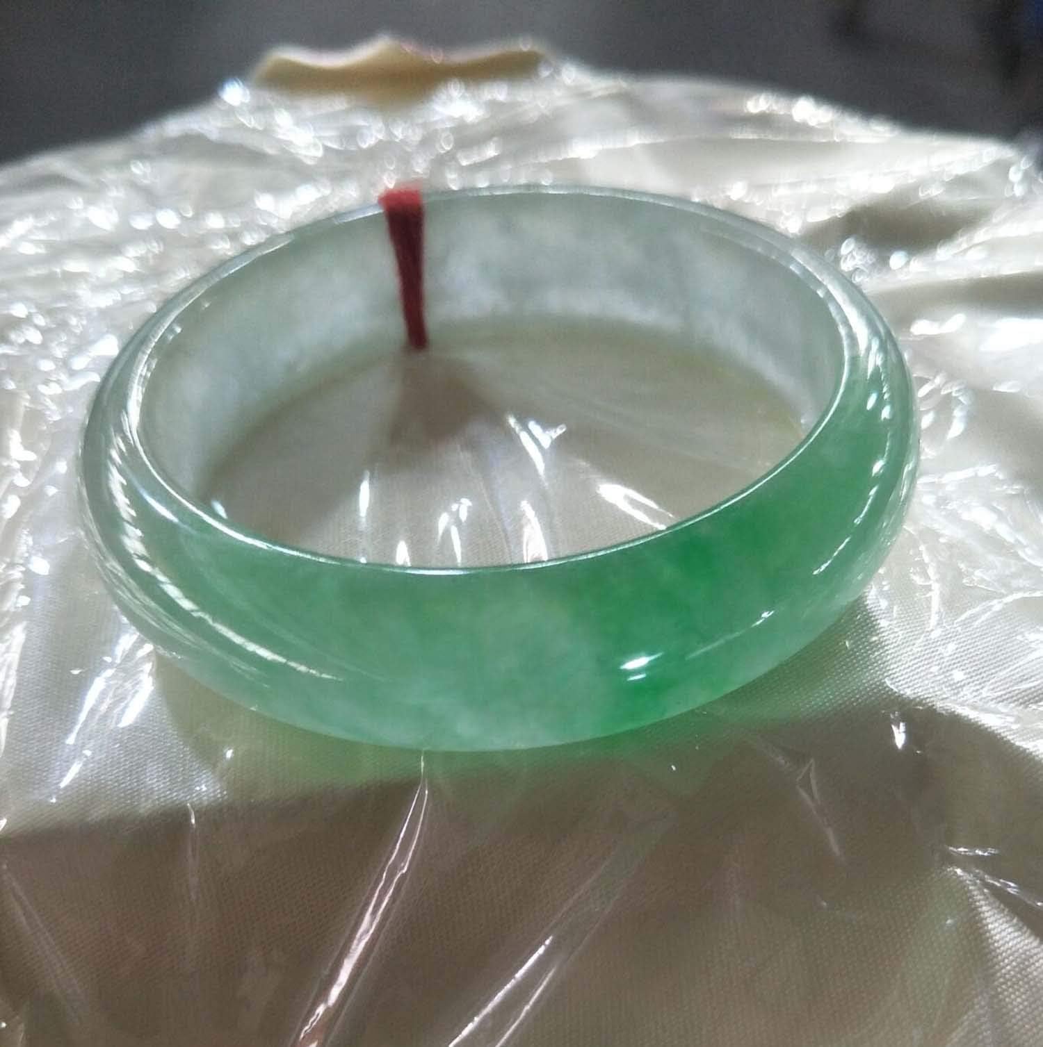 Liangliang988 Natural High-Grade Burmese Emerald Green Ice Through Bracelet Gift