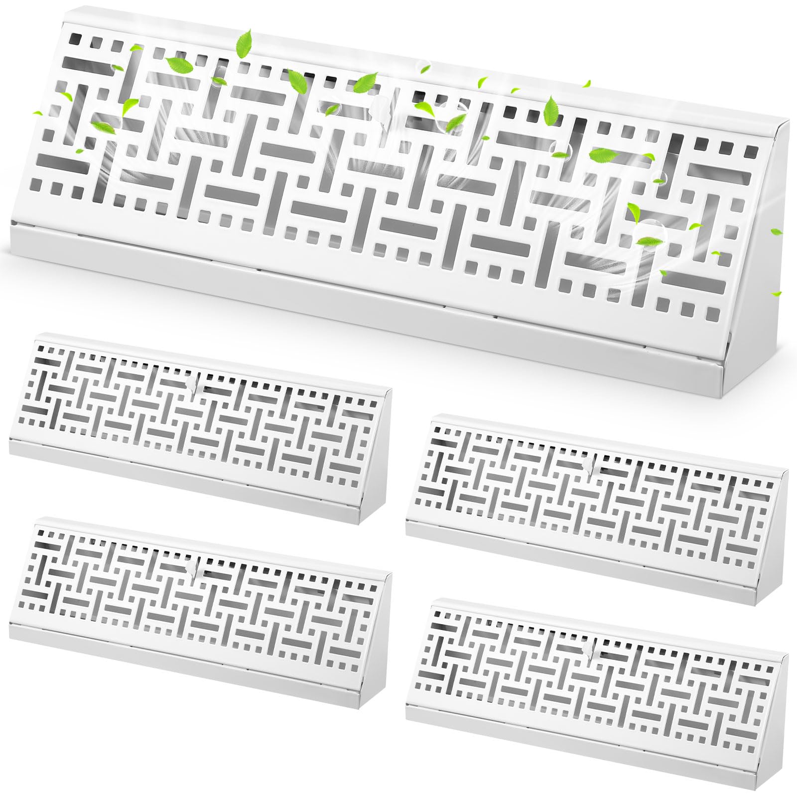 Photo 1 of Landhoow 4 Pcs 15 Inch Baseboard Diffuser Register (Duct Opening Size), White Vent Covers for Home Floor Wall Baseboard Vent Covers Supply Floor Diffuser