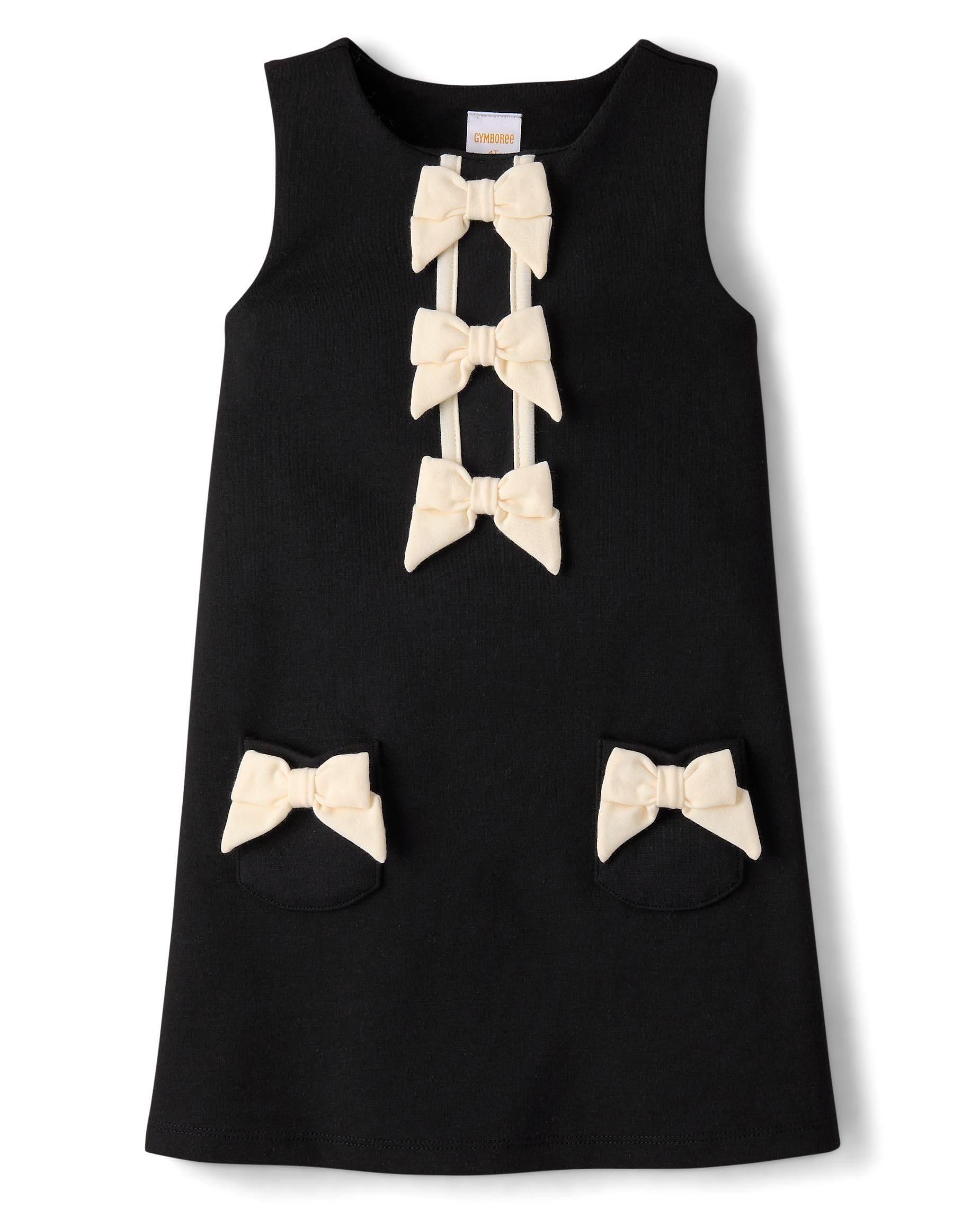 Gymboree,Girls,and Toddler Sleeveless Dresses,Black Bows,5 Years Image